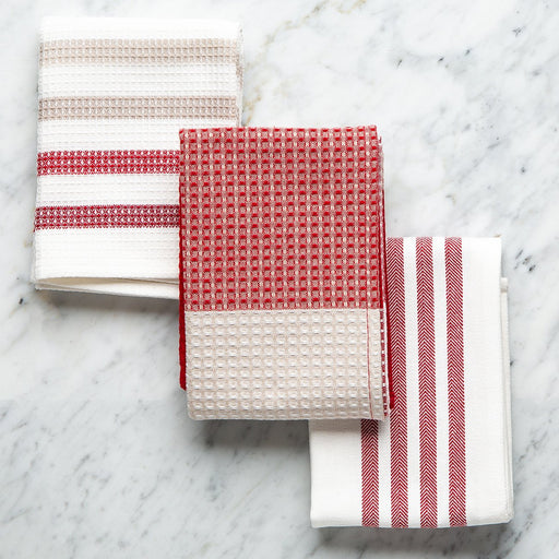 Red Set of 3 Cuisine Towels