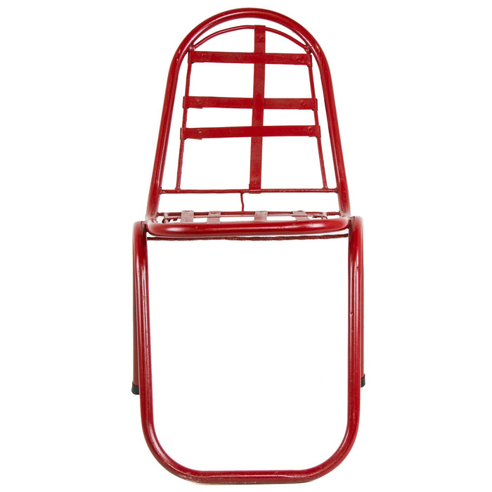 Red Vintage Iron Chair with Assorted Vintage Cushion