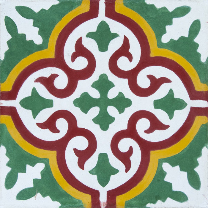 Red, Yellow & Green Provencale Carocim Tile (8" x 8") (pack of 12)