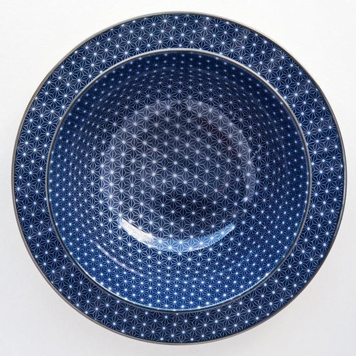 Royal Blue Geometric Dessert Plate