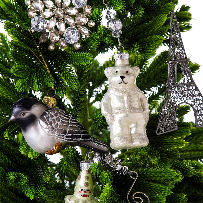 Silver Clown Glass Ornament