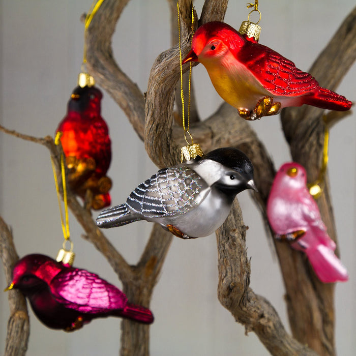 Small Red Owl Glass Ornament