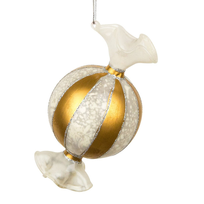 Stripped Candy Glass Ornament 