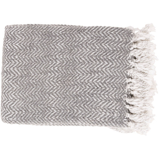 White and Charcoal 'Trina' Throw Blanket