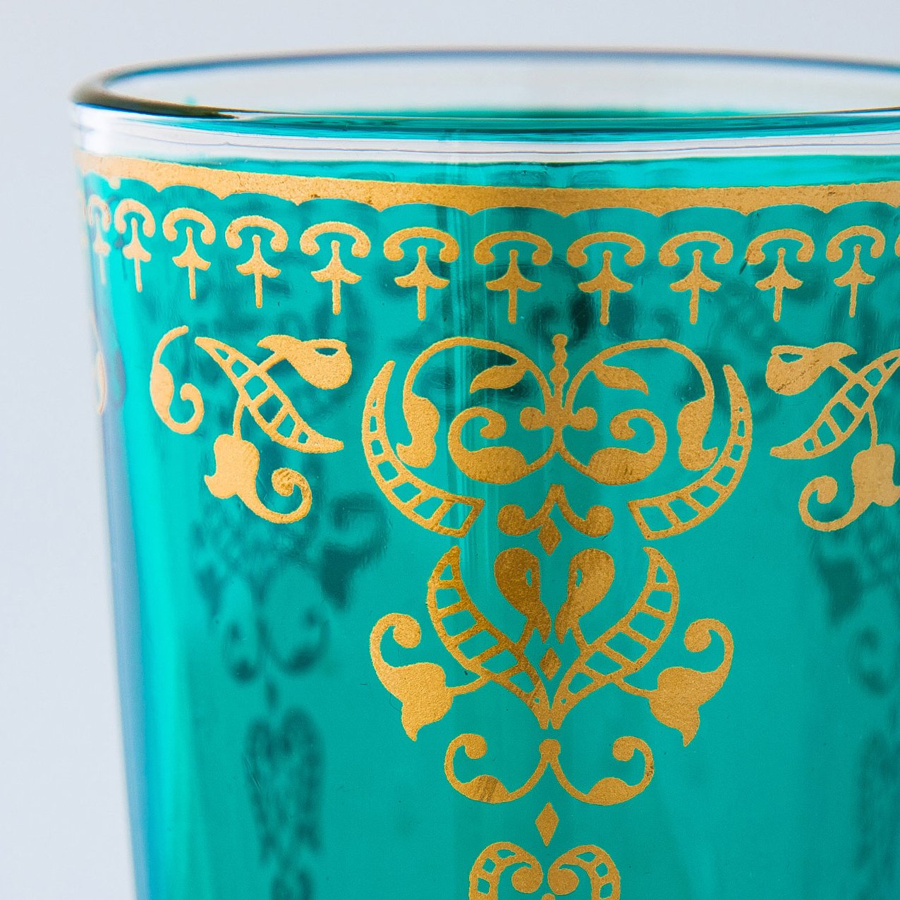 Turquoise and Gold Filigree Moroccan Tea Glass