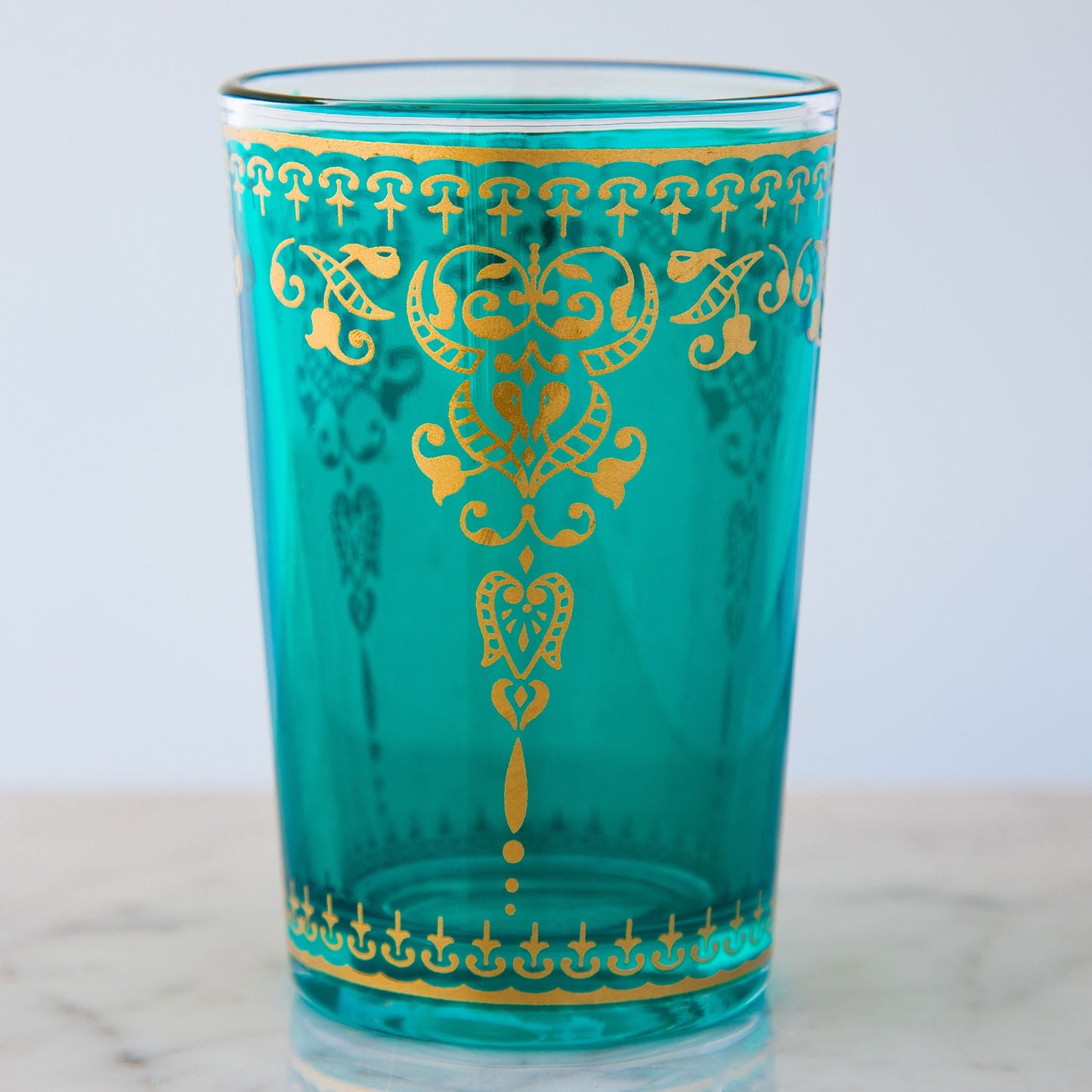Turquoise and Gold Filigree Moroccan Tea Glass