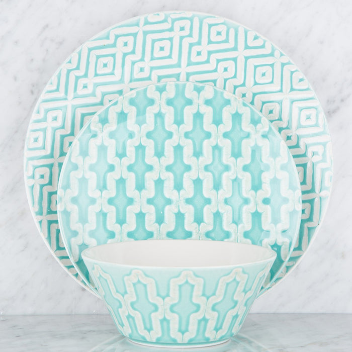 Turquoise Pattern Dessert Plate 