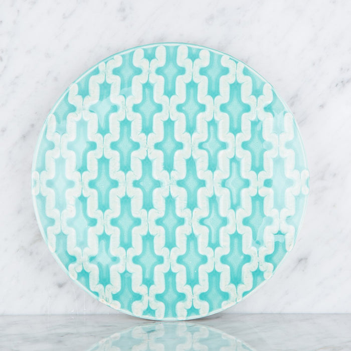 Turquoise Pattern Dessert Plate 