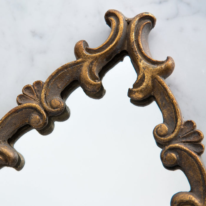 Victorian Ornate Golden 1940 Lozenge Mirror (9.5" x 13")
