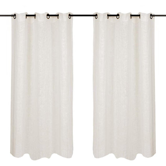 Waffled Ivory Oeillet Curtains (57" x 98.5") 