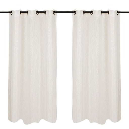 Waffled Ivory Oeillet Curtains (57" x 98.5") 