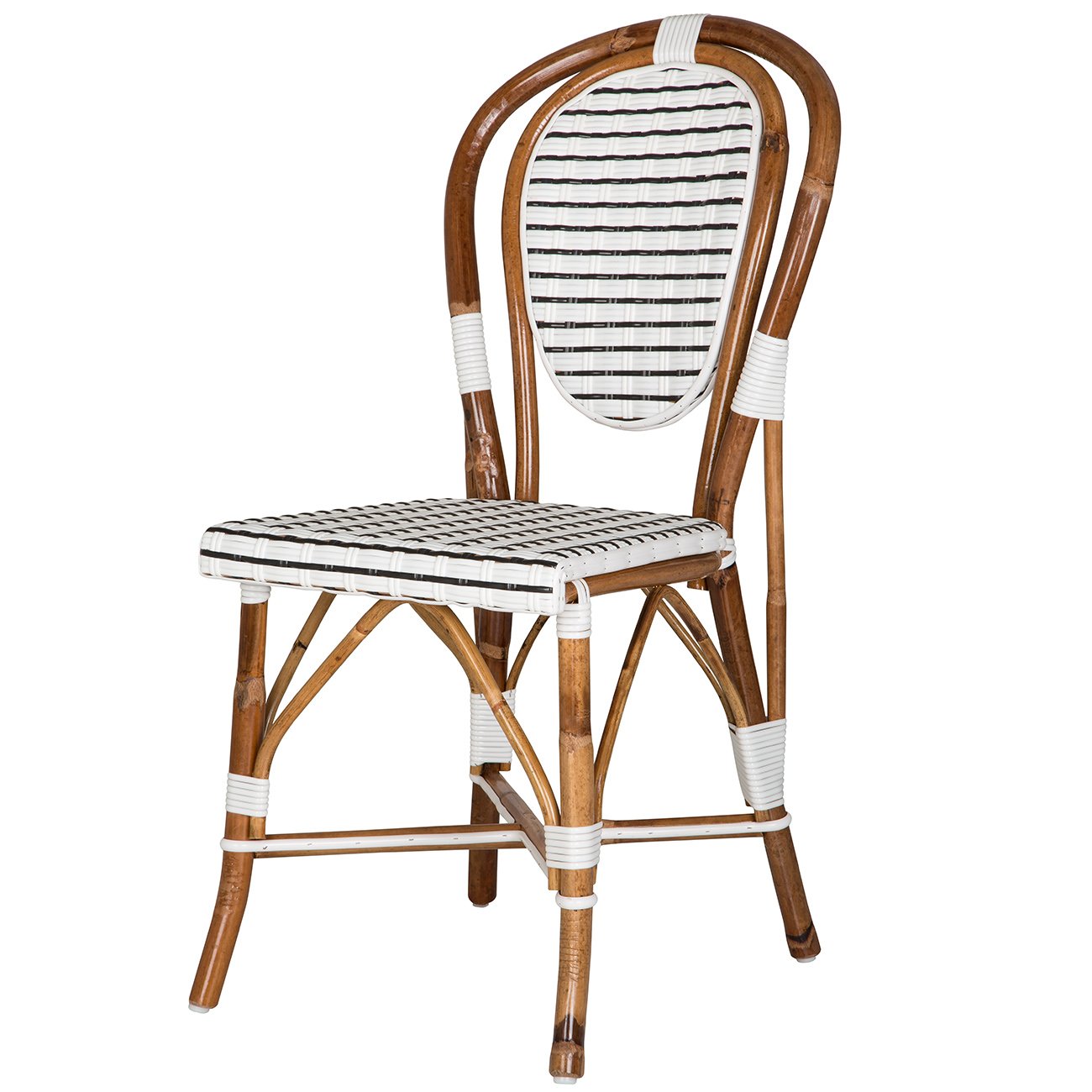 White and Black Mediterranean Bistro Chair (16 Ligne)