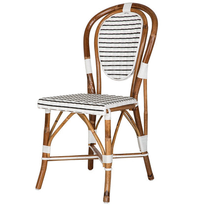 White and Black Mediterranean Bistro Chair (16 Ligne)