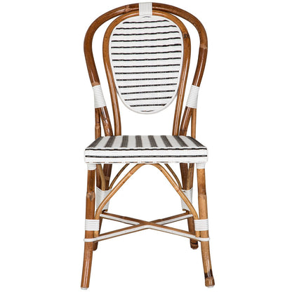 White and Black Mediterranean Bistro Chair (16 Ligne)