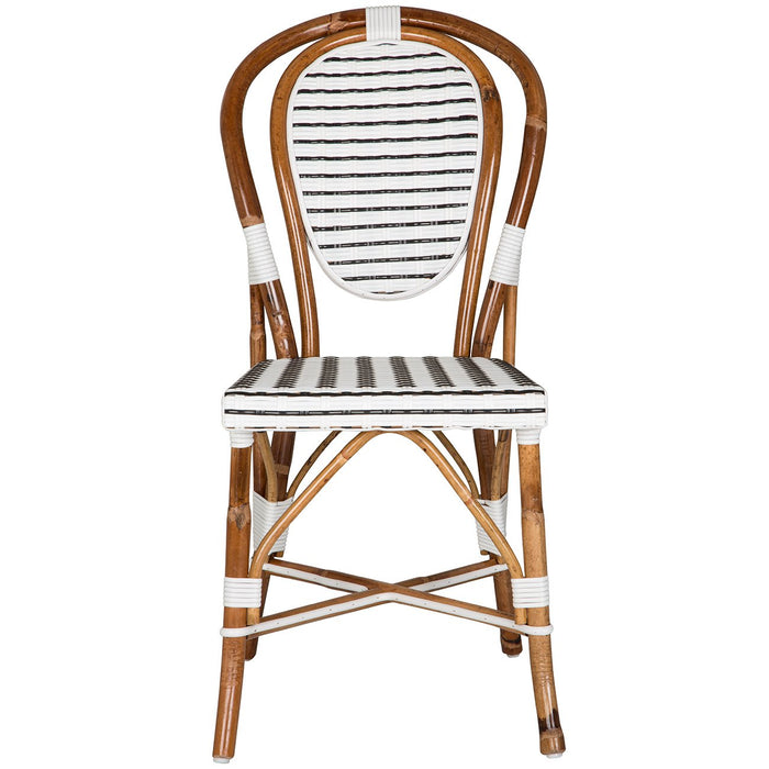 White and Black Mediterranean Bistro Chair (16 Ligne)