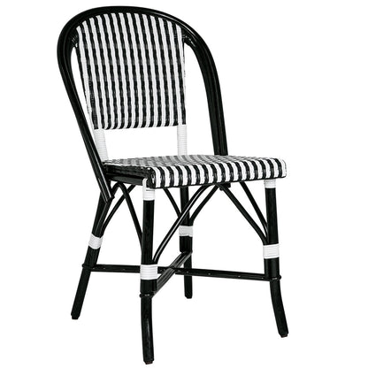 White & Black Mediterranean Bistro Round Back Chair (DBL)
