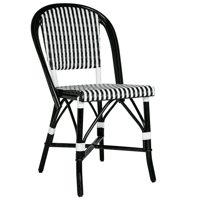 White & Black Mediterranean Bistro Round Back Chair (DBL)