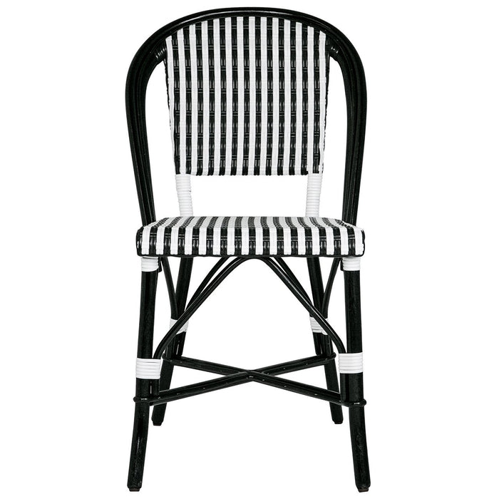 White & Black Mediterranean Bistro Round Back Chair (DBL)