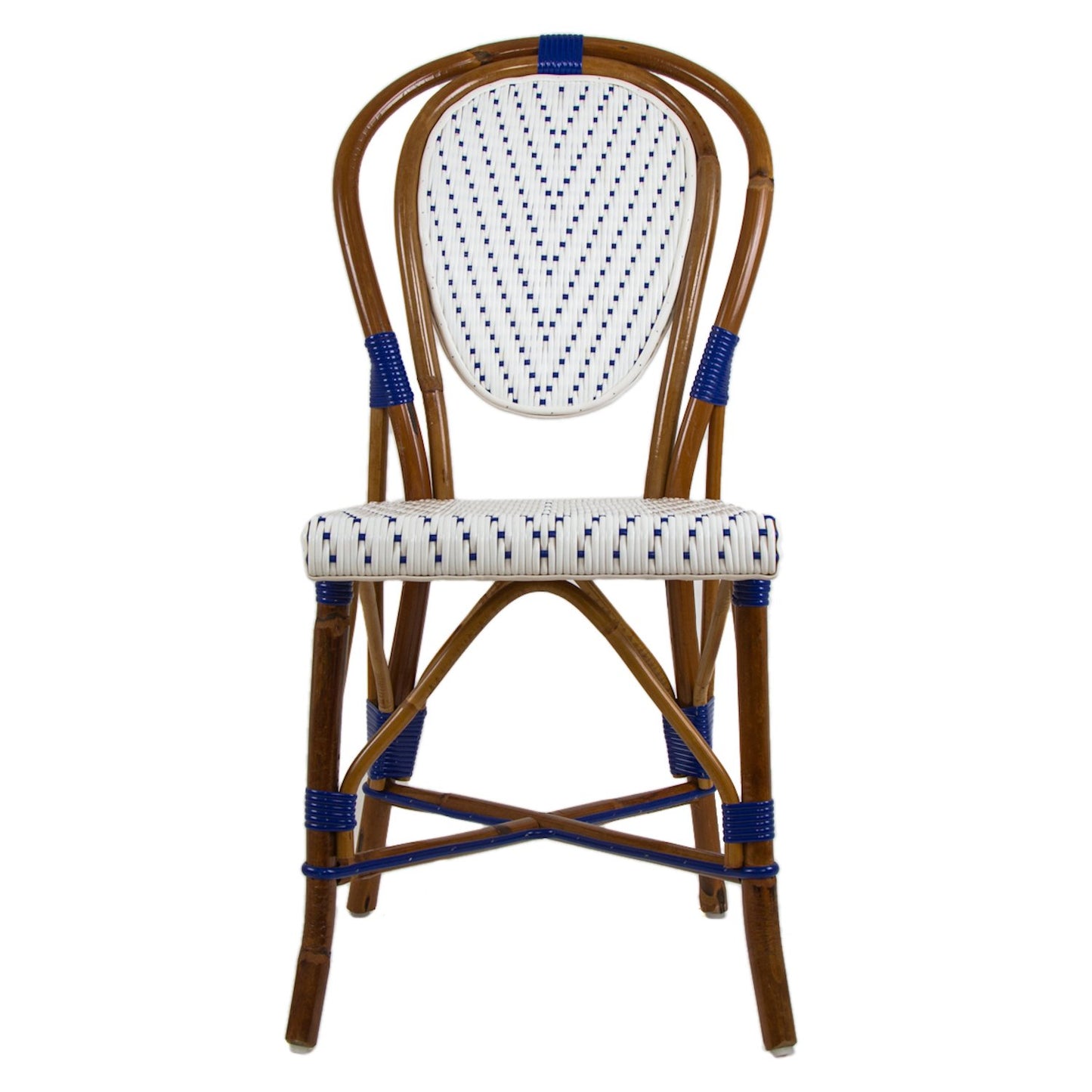 White & Blue Mediterranean Bistro Chair (L)