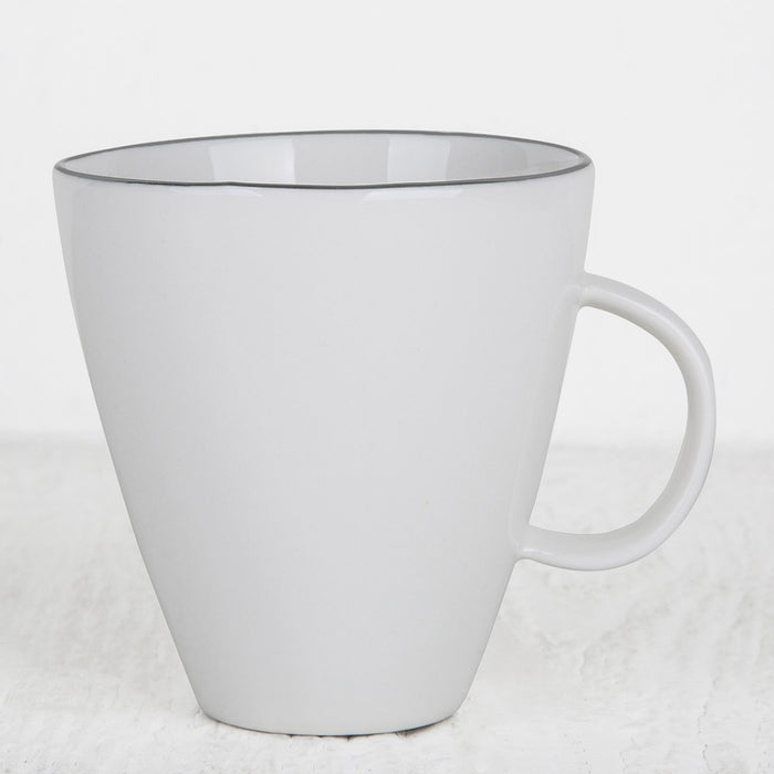 White and Grey Ceramic Coffee Mug 