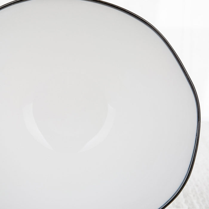 White and Grey Ceramic Dinner Plate 