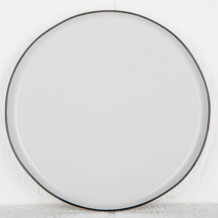 White and Grey Ceramic Dinner Plate 