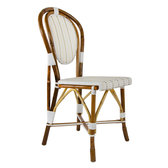 White, Cream & Gold Mediterranean Bistro Chair (B)