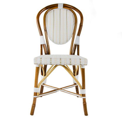White, Cream & Gold Mediterranean Bistro Chair (B)