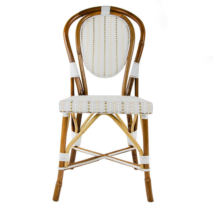 White, Cream & Gold Mediterranean Bistro Chair (B)