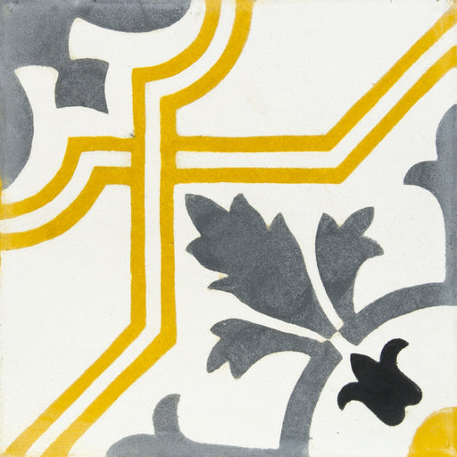 White, Grey & Yellow Lafyette Carocim Tile (8" x 8") (pack of 12)