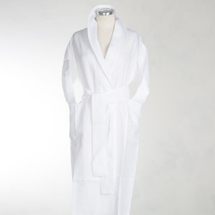 Large Chic White Linen Robe