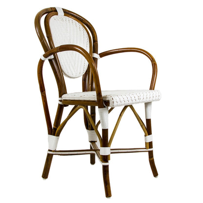 White Mediterranean Bistro Armchair (L)