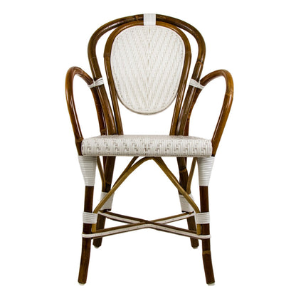 White Mediterranean Bistro Armchair (L)