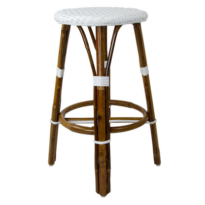 White Counter Height Mediterranean Bistro Bar Stool (26" h) (E)