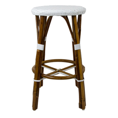 White Counter Height Mediterranean Bistro Bar Stool (26" h) (E)