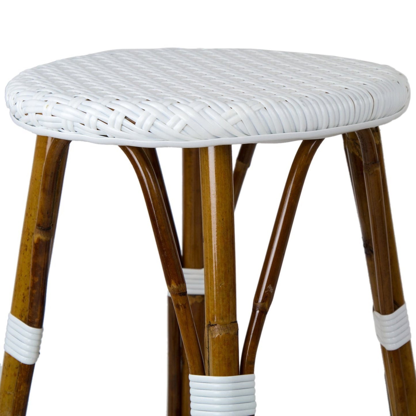White Counter Height Mediterranean Bistro Bar Stool (26" h) (E)