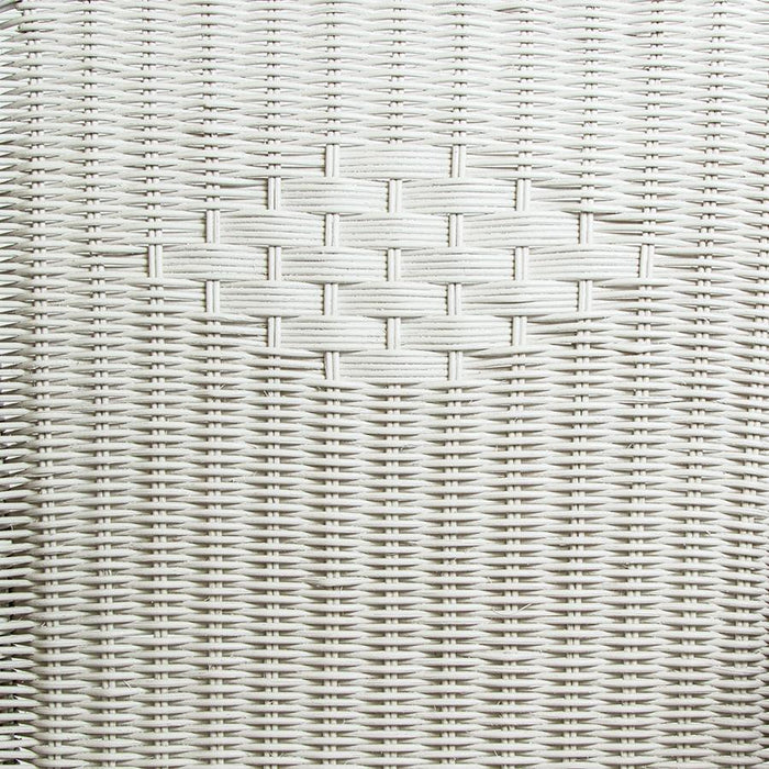White Painted Rattan Armchair