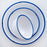 White with Blue Trim Tinware Salad Plate