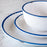 White with Blue Trim Tinware Salad Plate