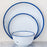 White with Blue Trim Tinware Salad Plate