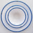 White with Blue Trim Tinware Salad Plate