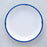 White with Blue Trim Tinware Salad Plate