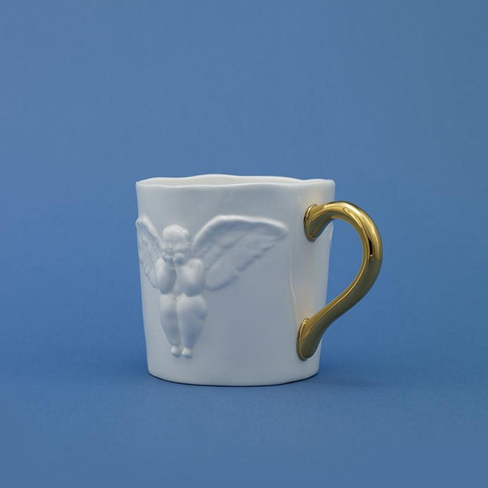 X+Q Art: All My Life Angel Mug- Gold Handle