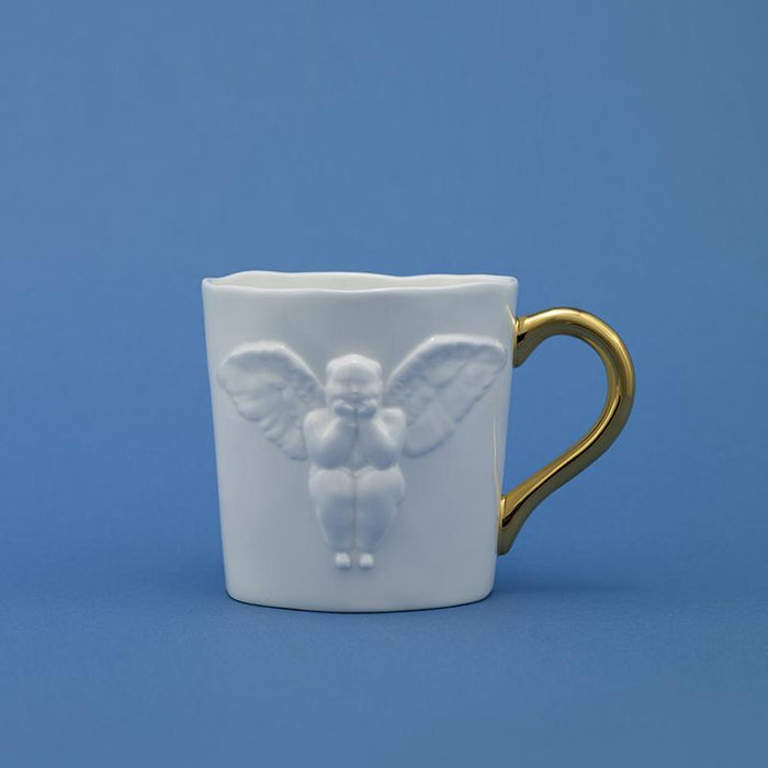 X+Q Art: All My Life Angel Mug- Gold Handle