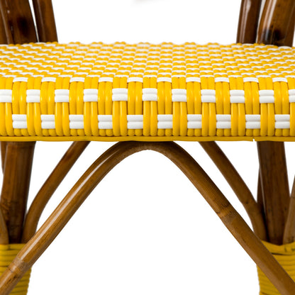 Yellow & White Mediterranean Bistro Armchair (B)