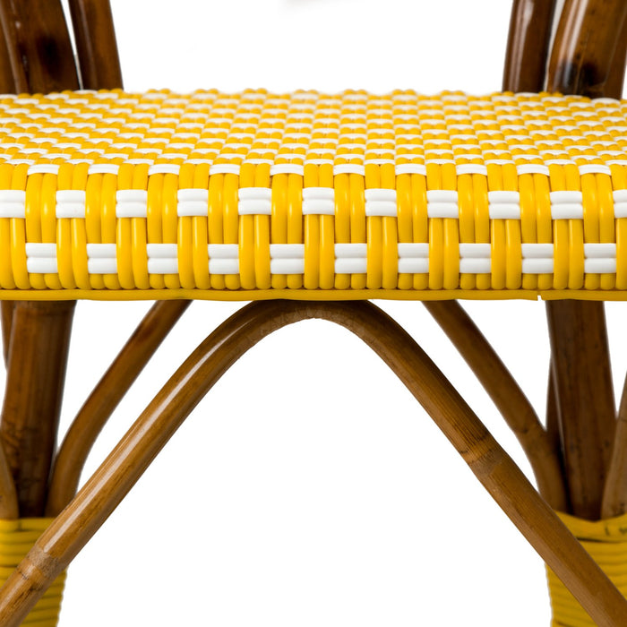 Yellow & White Mediterranean Bistro Armchair (B)