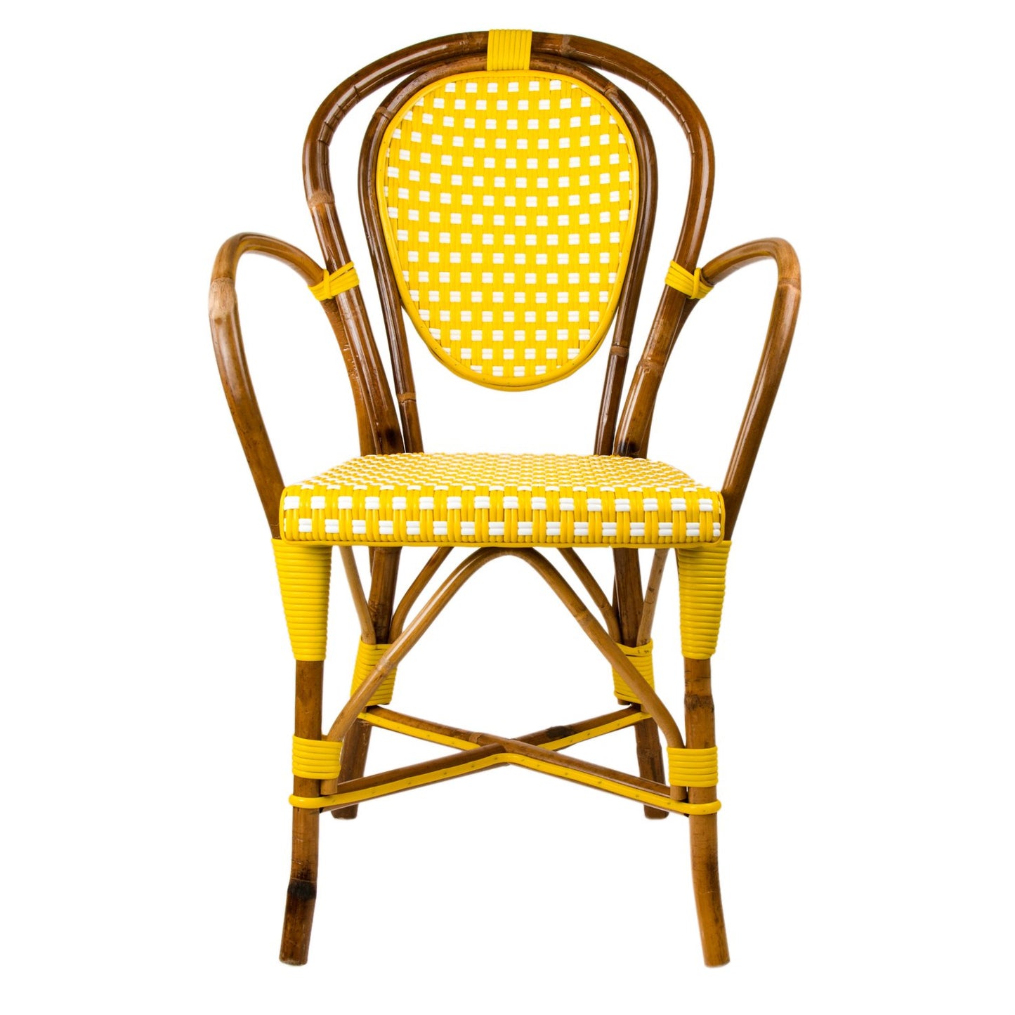 Yellow & White Mediterranean Bistro Armchair (B)