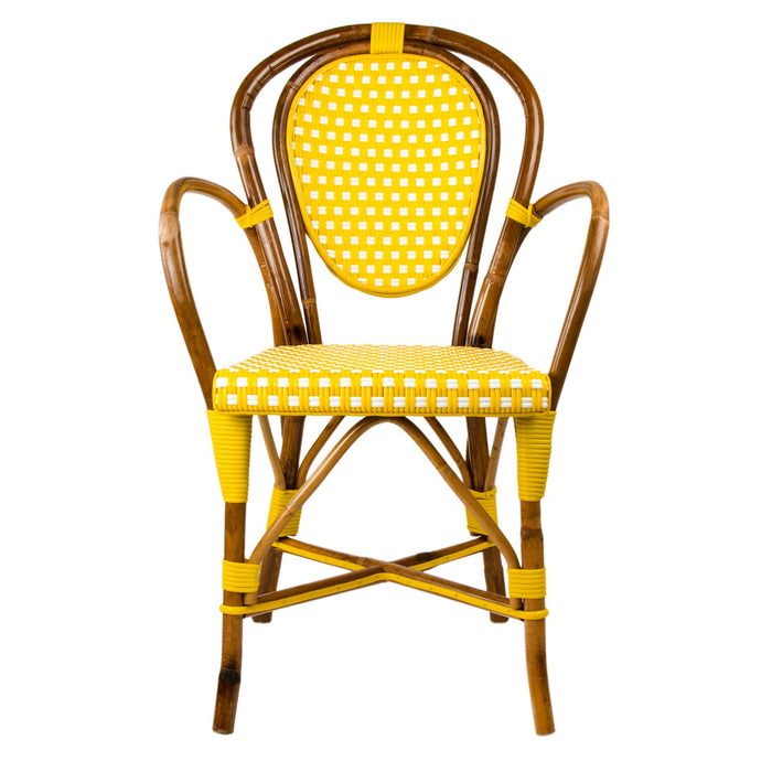 Yellow & White Mediterranean Bistro Armchair (B)