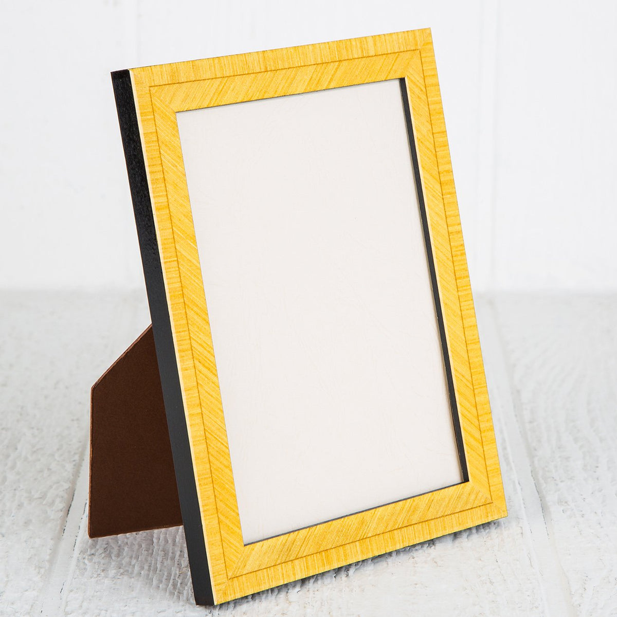 Yellow Biante Handmade Marquetry Picture Frame (5x7